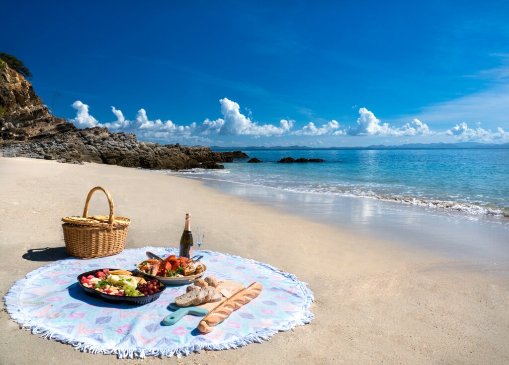 picnic on secluded island